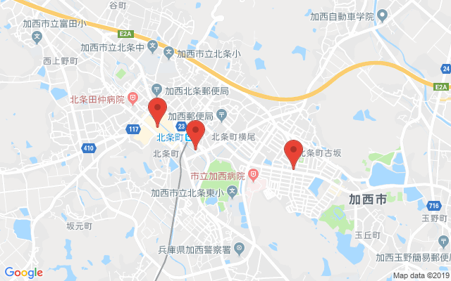 加西の保険相談窓口のマップ